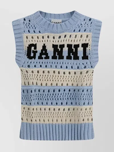 GANNI MODERN STRIPED KNITWEAR VEST