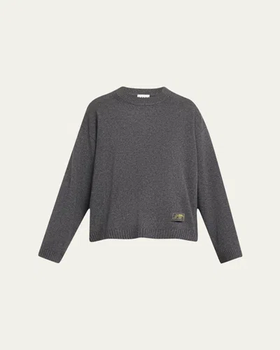 GANNI OVERSIZED FUTURE WOOL CREWNECK SWEATER