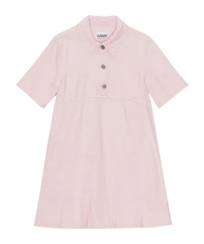 GANNI PINK DENIM MINI DRESS