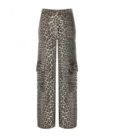GANNI GANNI LEOPARD PRINTED STRAIGHT LEG JEANS