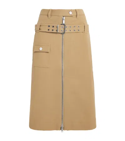 GANNI STRETCH-COTTON BELT MINI SKIRT