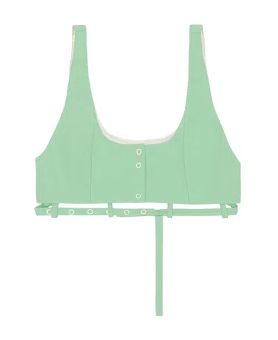 GANNI GANNI SLEEVELESS SUITING CROPPED TOP