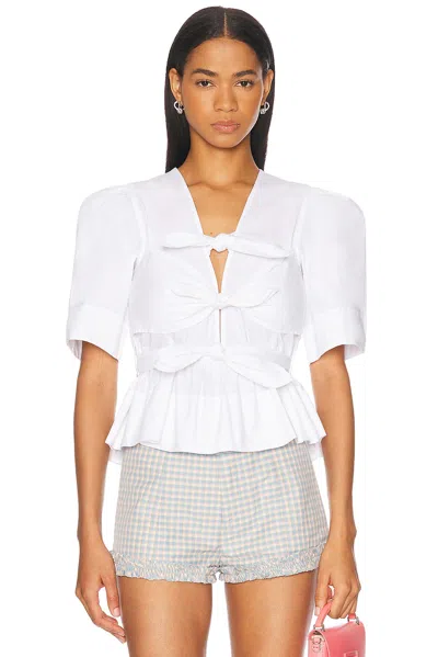 GANNI TIE STRAP BLOUSE