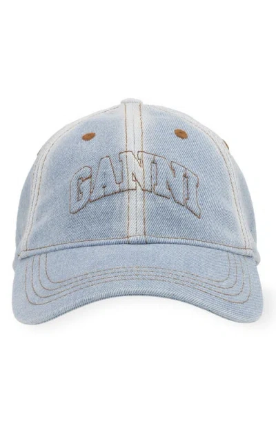 GANNI GANNI WASHED DENIM BASEBALL CAP