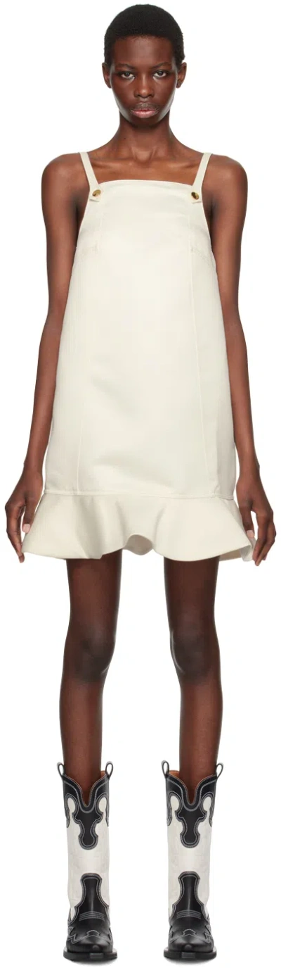 GANNI WHITE DUCHESSE MINIDRESS