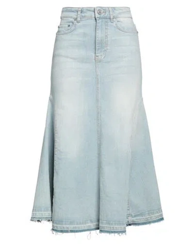 GANNI GANNI WOMAN DENIM SKIRT BLUE SIZE 8/10 ORGANIC COTTON, ELASTANE