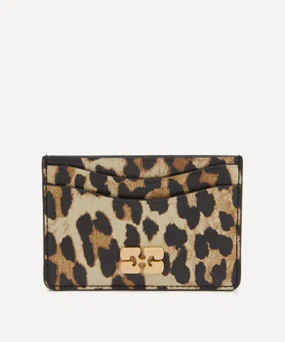 GANNI GANNI WOMEN'S BOU LEOPARD-PRINT LEATHER CARDHOLDER