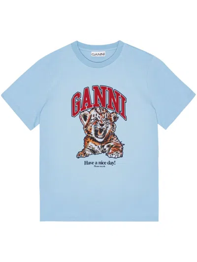 GANNI GANNI WOMEN TIGER ORGANIC COTTON T-SHIRT