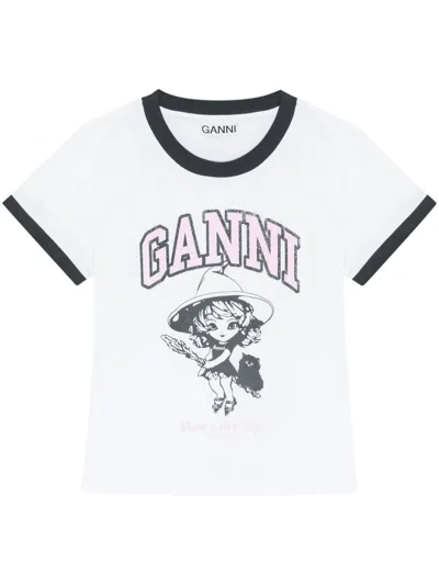 GANNI GANNI WOMEN WITCH ORGANIC COTTON T-SHIRT