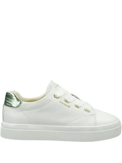 GANT AVONA METALLIC-HEEL LEATHER SNEAKERS