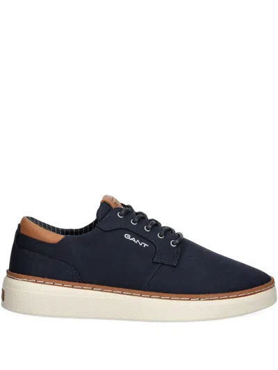 GANT CONTRASTING-HEEL LACE-UP SNEAKERS