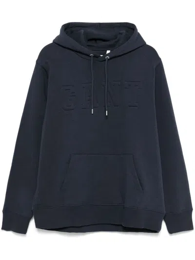 GANT EMBOSSED-LOGO HOODIE