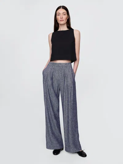 GAP 365 HIGH RISE LINEN-BLEND TROUSERS