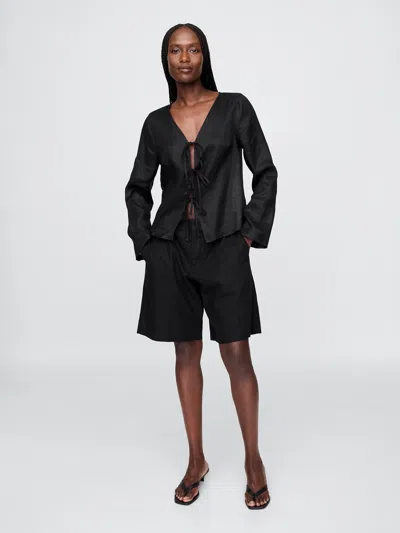 GAP 365 LOW RISE LINEN-BLEND TROUSER SHORTS