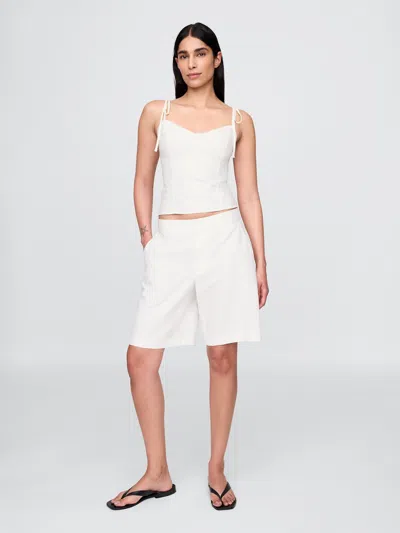 GAP 365 LOW RISE LINEN-BLEND TROUSER SHORTS