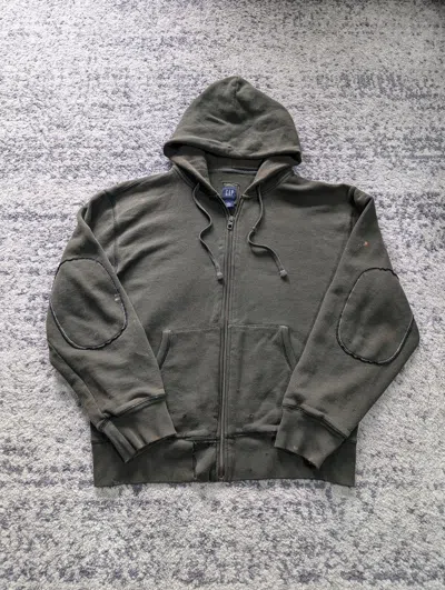 GAP CRAZY TRASHED VTG 90'S GAP DISTRESSED ZIP HOODIE USA MADE