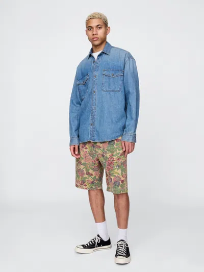 GAP FLORAL CANVAS SHORTS