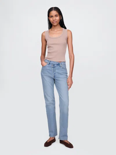 GAP HIGH RISE CROSSOVER '90S STRAIGHT JEANS