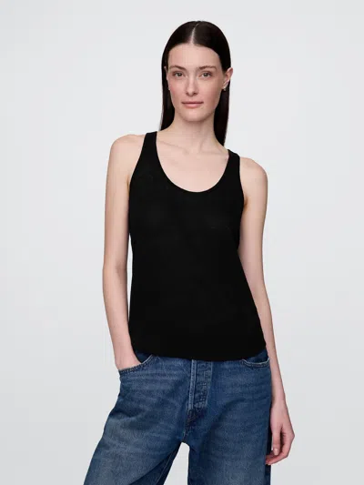 GAP LINEN-BLEND RACERBACK TANK TOP