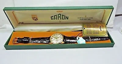 GARON ANTIQUE 1950'S GARON MENS WRIST WATCH 25J AUTOMATIC DAY DATE TAG BOX 101
