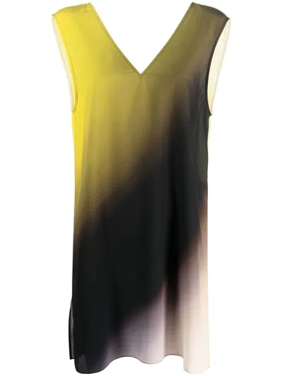 GAUCHÈRE GRADIENT-EFFECT SILK DRESS