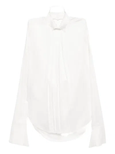 GAZE DE LIN PLEATED OPEN-BACK SHIRT