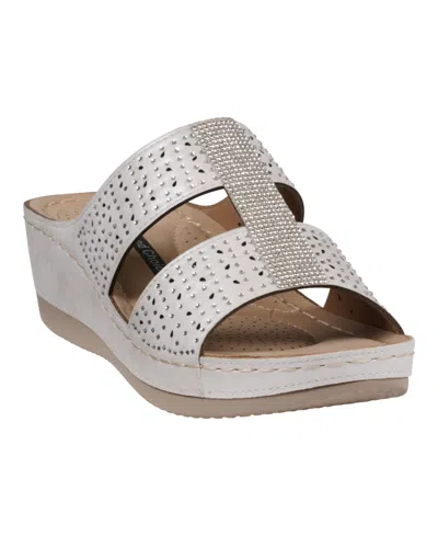 GC SHOES WOMEN'S CARRIE EMBELLISHED WEDGE SANDALS