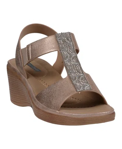 GC SHOES WOMEN'S ELISSA EMBELLISHED WEDGE SANDALS