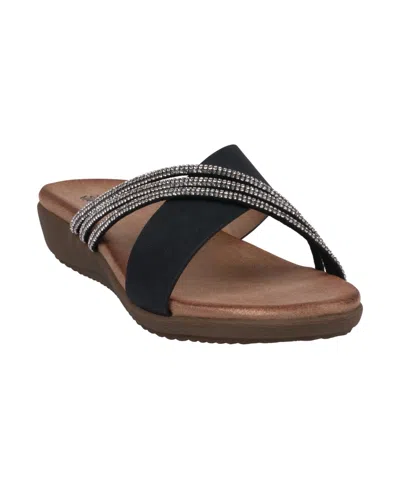 GC SHOES WOMEN'S IRIS EMBELLISHED ASYMMETRICAL FLAT SANDALS