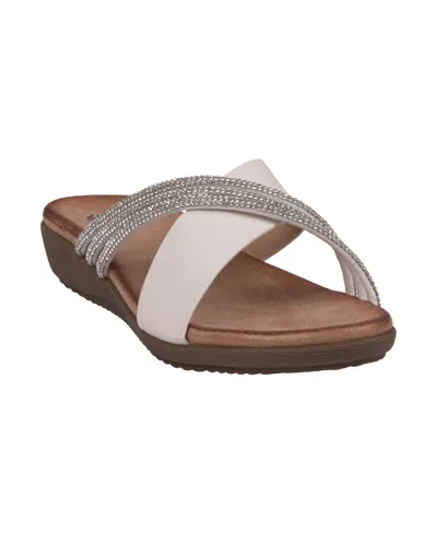 GC SHOES WOMEN'S IRIS EMBELLISHED ASYMMETRICAL FLAT SANDALS