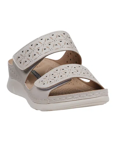 GC SHOES WOMEN'S VERNA ADJUSTABLE DOUBLE STRAP FOOTBED SANDALS