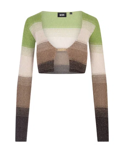 GCDS GCDS STRIPED KNIT CARDIGAN
