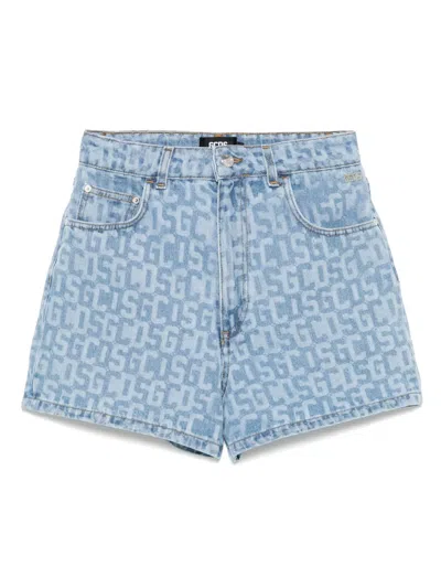 GCDS MONOGRAM DENIM SHORTS