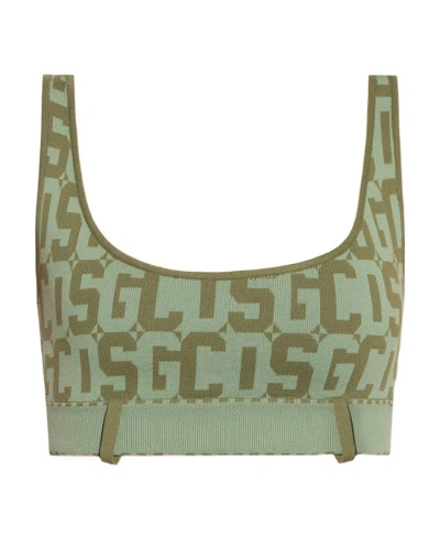 GCDS MONOGRAM PRINT SPORTS BRA