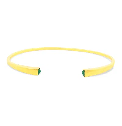 GEM BAZAAR JEWELLERY WOMEN'S GOLD / GREEN GRACE BANGLE WITH GREEN ONYX