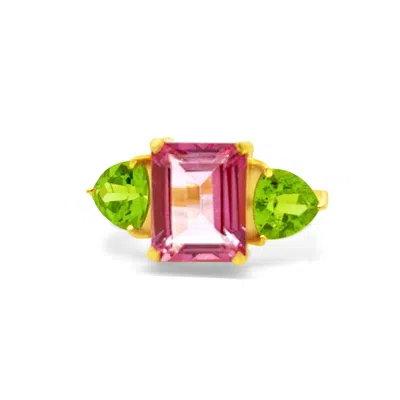 GEM BAZAAR JEWELLERY WOMEN'S GREEN / PINK / PURPLE THE LOTTIE RING