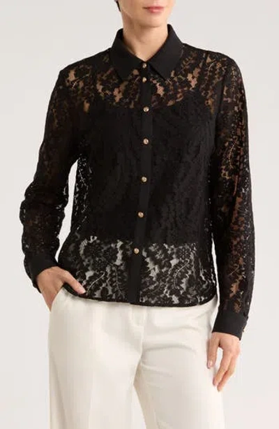 GEMMA + JANE GEMMA + JANE LACE BUTTON-UP SHIRT