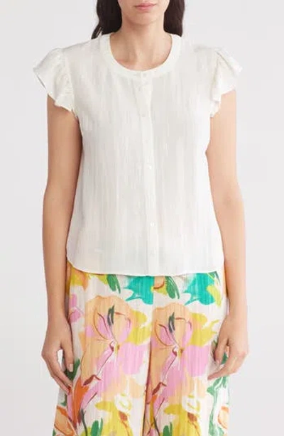 GEMMA + JANE GEMMA + JANE RUFFLED BUTTON-UP SHIRT