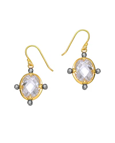 GENEVIVE GENEVIVE 14K GOLD OVER SILVER CZ EARRINGS