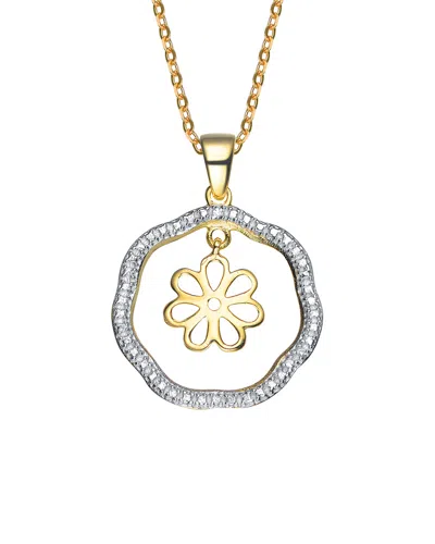 GENEVIVE GENEVIVE 14K OVER SILVER CZ NECKLACE