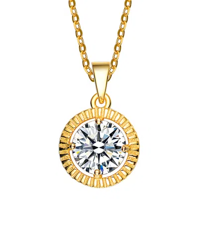 GENEVIVE GENEVIVE 14K OVER SILVER CZ NECKLACE