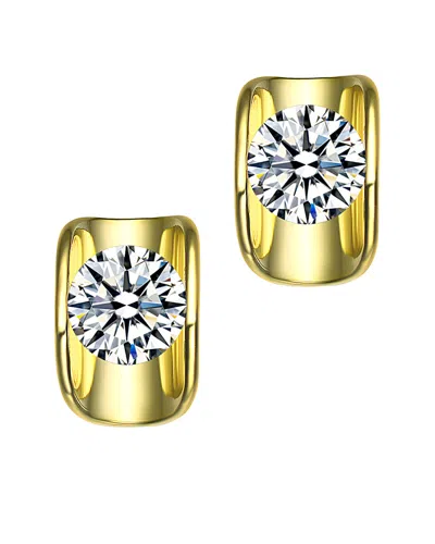 GENEVIVE GENEVIVE 14K OVER SILVER CZ STUDS