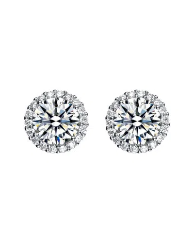 GENEVIVE GENEVIVE 14K OVER SILVER CZ STUDS