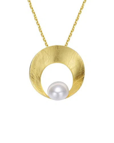 GENEVIVE GENEVIVE 14K OVER SILVER PEARL PENDANT NECKLACE