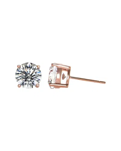 GENEVIVE GENEVIVE 14K ROSE GOLD CZ STUDS