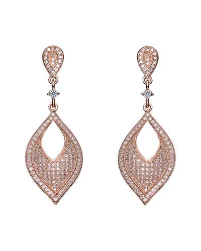 GENEVIVE GENEVIVE 14K ROSE GOLD VERMEIL CZ DROP EARRINGS