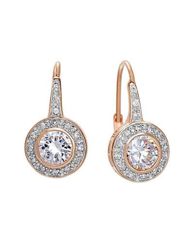 GENEVIVE GENEVIVE 14K ROSE GOLD VERMEIL CZ EARRINGS