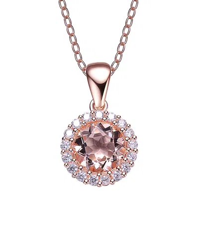 GENEVIVE GENEVIVE 14K ROSE GOLD VERMEIL CZ NECKLACE