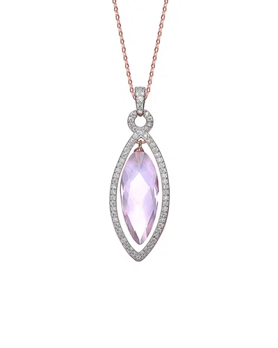 GENEVIVE GENEVIVE 14K ROSE GOLD VERMEIL CZ NECKLACE