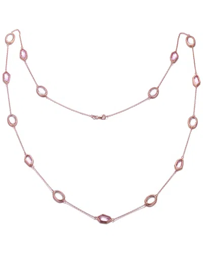 GENEVIVE GENEVIVE 14K ROSE GOLD VERMEIL CZ NECKLACE